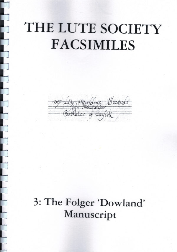 The Folger 'Dowland' Manuscript