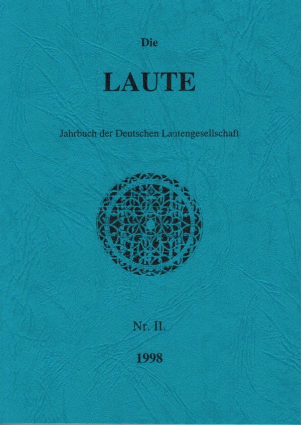 Die Laute - Jahrbuch der Deutschen Lautengesellschaft - Nr. 2, 1998