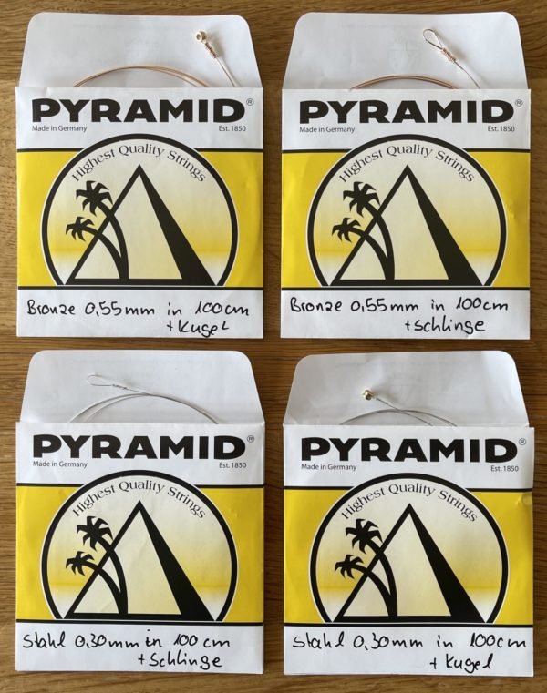 Pyramid Steel strings - Stahlsaiten 100cm - with ball / mit Kugel