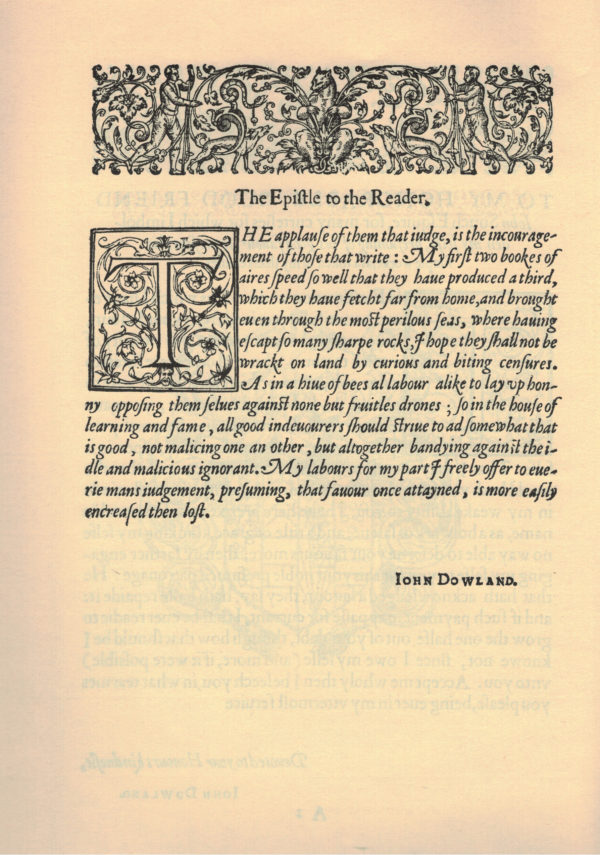 J. Dowland - The Third and Last Booke of Songs or Aires 1603 – Bild 2