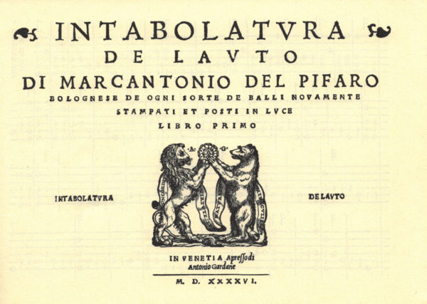 Intabolatura de Lauto di Marcantonio del Pifaro, Venetia 1546 – Bild 2