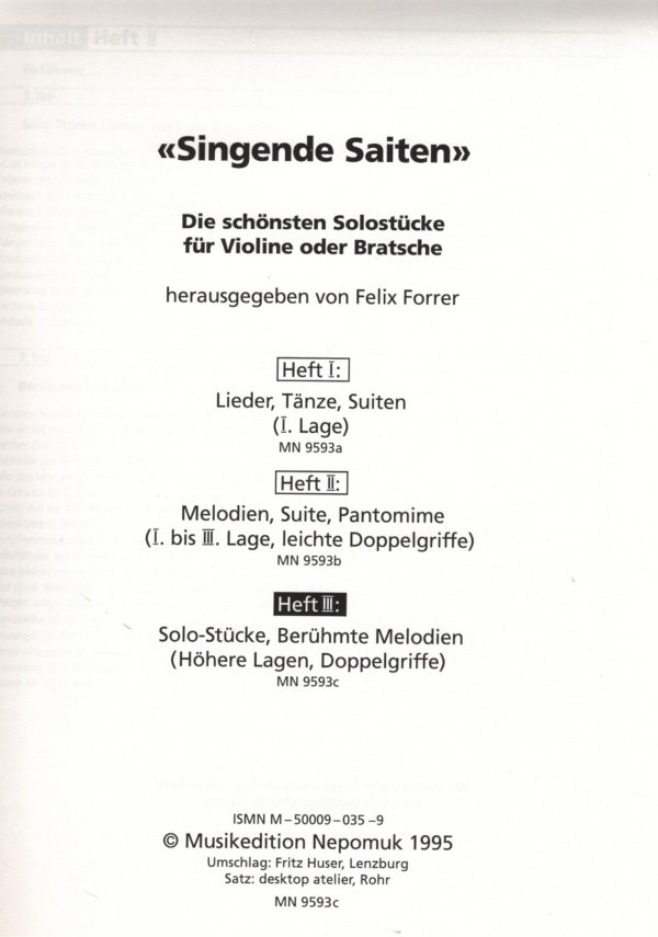 Singende Saiten - Die schönsten Solostücke für Violine oder Bratsche, Heft 3 – Bild 5