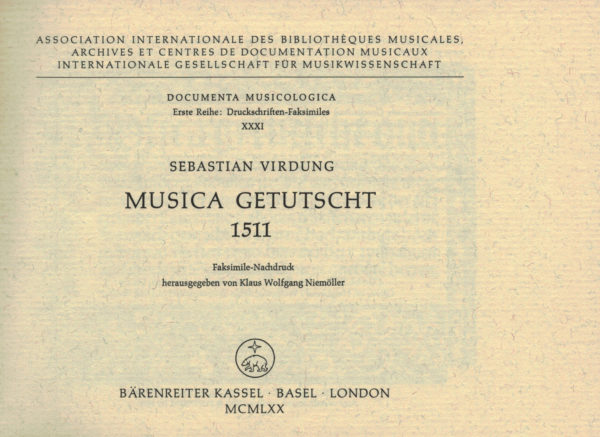 Sebastian Virdung - Musica getutscht 1511 – Bild 3