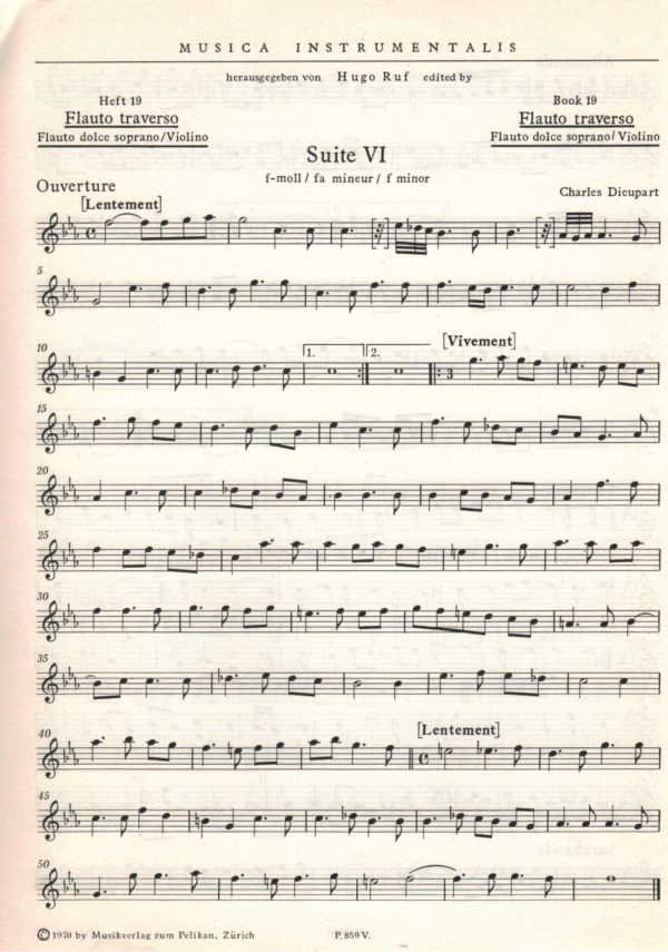 Charles Dieupart - Suite VI in F-moll pour un Violon & Flûte avec une Basse de Viole & Archilut - Madame la Comtesse de Sandwich – Bild 6