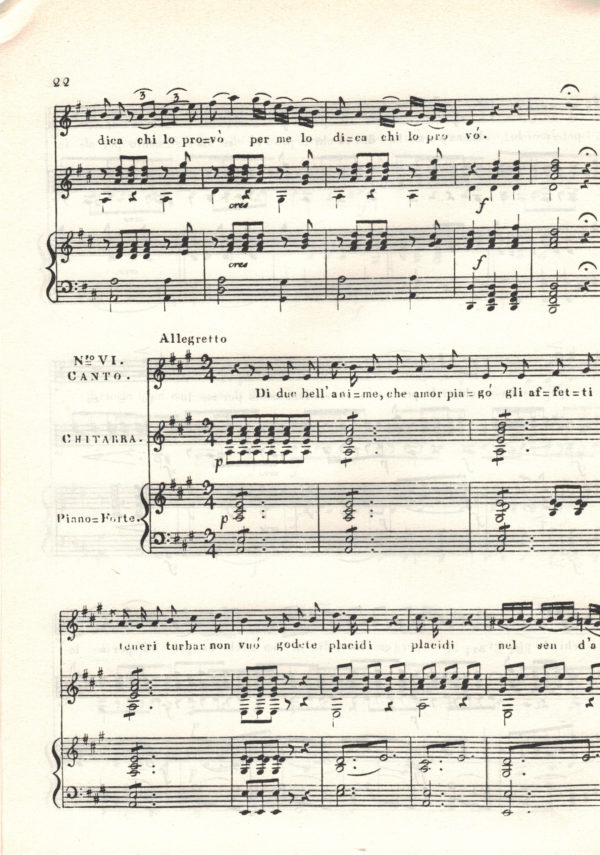 Mauro Giuliani - Sei Ariette; Poesia di Metastasi coll'accompagnamento die pianoforte o chitarra; op. 95 – Bild 3
