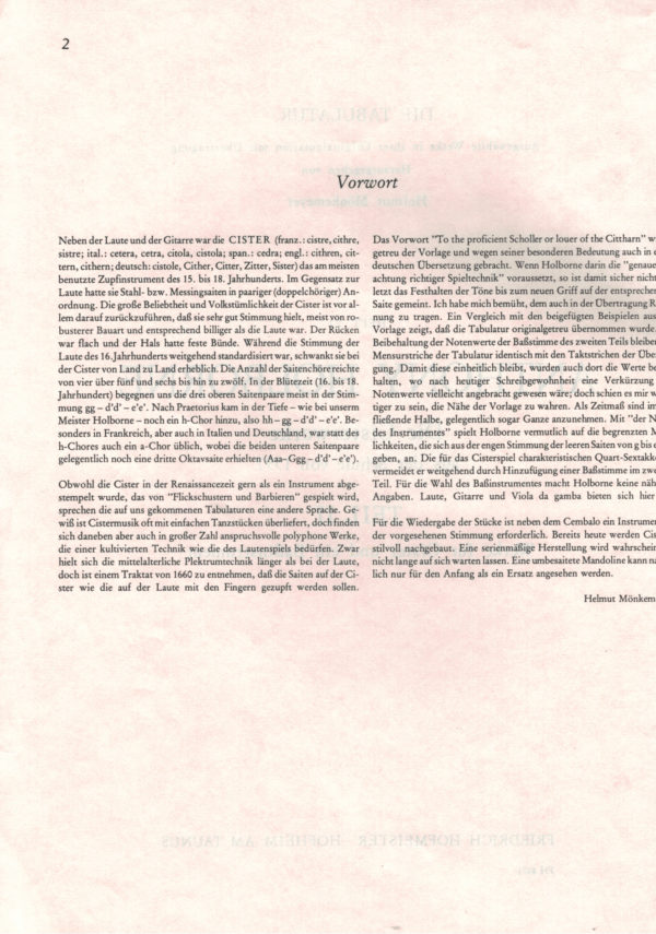 Anthony Holborne - Die Cisterwerke 1597, Teil II: Werke für Cister und ein Baßinstrument – Bild 5