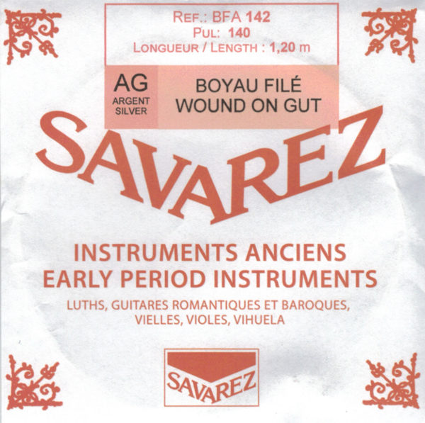 SAVAREZ 'BFA' - gut wound with silver-plated copper for historical instruments, 120 cm