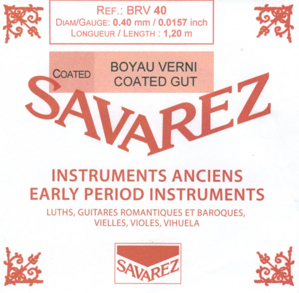 SAVAREZ 'BRV' - 'BOYAU RECTIFIÉ VERNIS' - gut strings varnished, 120 cm / 150cm