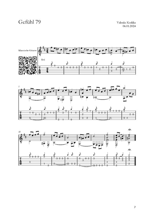 Valeriia Korkka - Inexistenz, 25 kurze Fantasien für Gitarre / 25 Short Fantasies for Solo Guitar – Bild 3