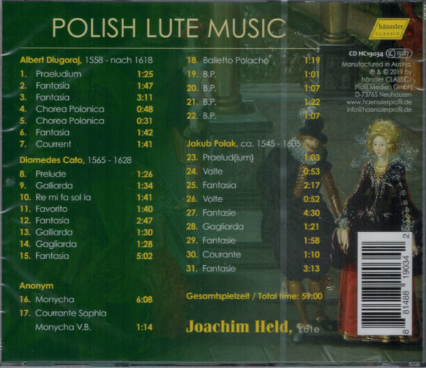 Joachim Held, CD: Polish Lute Music of the Renaissance – Bild 2