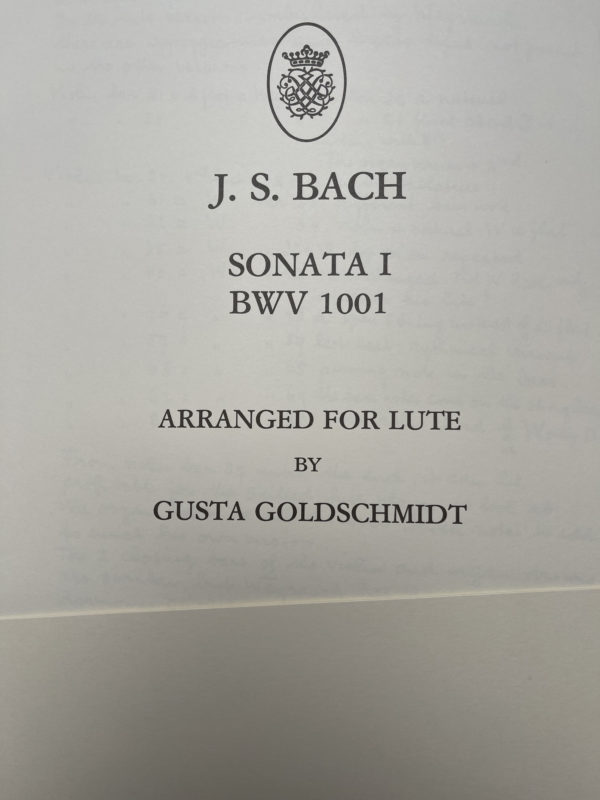 J.S. Bach - 3 Sonatas and 3 Partitas for Violin Solo, BWV 1001-1006a, arranged for lute by Gusta Goldschmidt – Bild 5