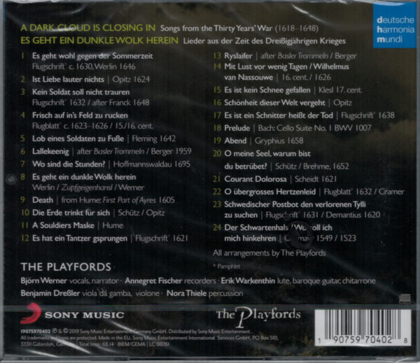 The Playfords, CD:  'Dark Clouds', Songs from the Thirty Years' War (1618-1648) – Bild 2
