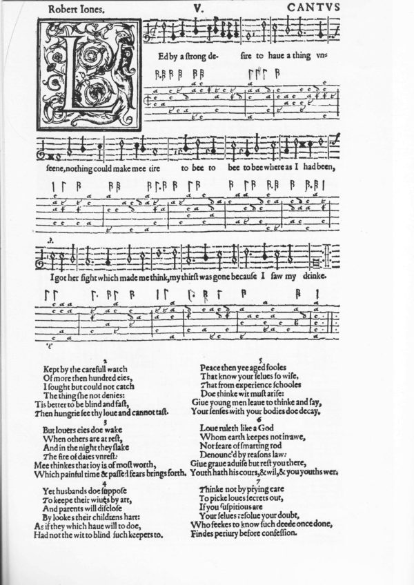 The Lute Society Facsimiles: Robert Jones, First Booke of Songes (1600)