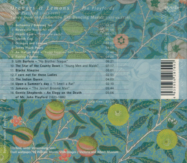 The Playfords, CD:  'Oranges & Lemons', J. Playford's English Dancing Master – Bild 2