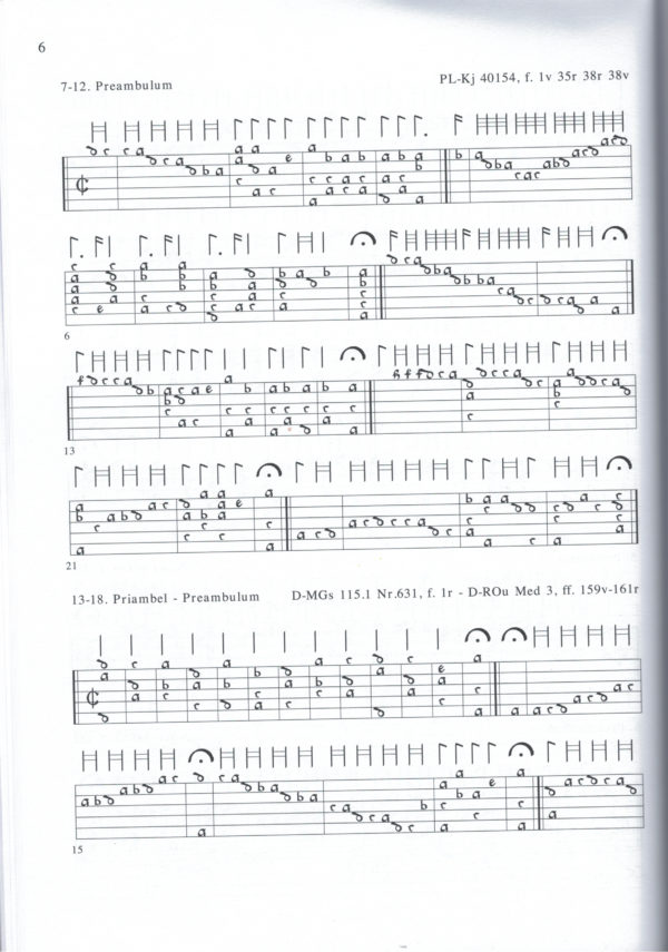 Preambulum, Preludes and Finales for Renaissance Lute, transcribed from manuscripts in German tablature – Bild 3