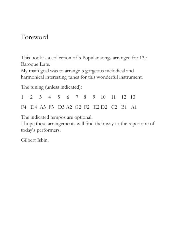 Gilbert Isbin - 5 Popular Songs For 13c Baroque Lute – Bild 6