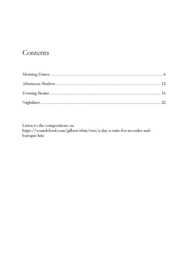 Gilbert Isbin - 'A DAY', Suite For Recorder And Baroque Lute – Bild 5