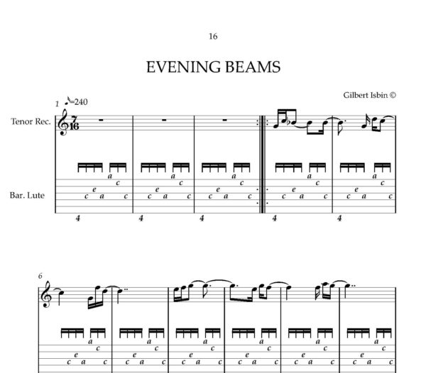 Gilbert Isbin - 'A DAY', Suite For Recorder And Baroque Lute – Bild 2