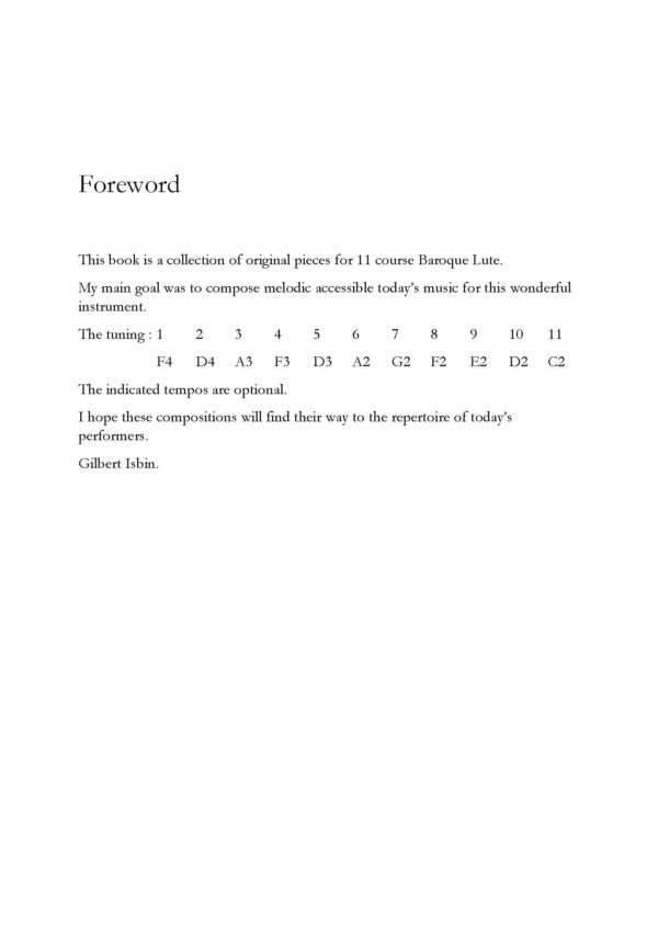Gilbert Isbin - New Compositions For 11c Baroque Lute, Vol. 1 – Bild 6