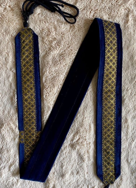 Arion Straps - for lutes, guitars / Instrumentengurt: 105 x 5.0 cm, dark blue / gold romb on blue
