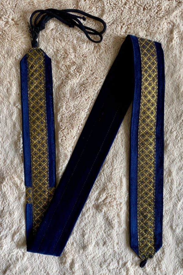 Arion Straps - for lutes, guitars / Instrumentengurt: 105 x 5.0 cm, dark blue / gold romb on blue