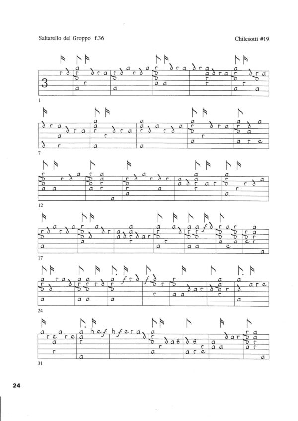 Oscar Chilesotti’s Da un Codice Lauten-Buch in Lute Tablature