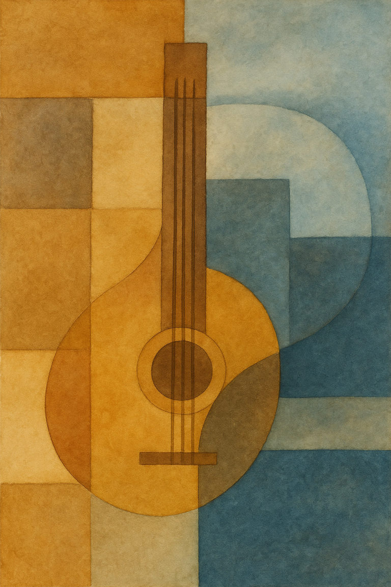 Geometrische Mandoline in warmen Tönen