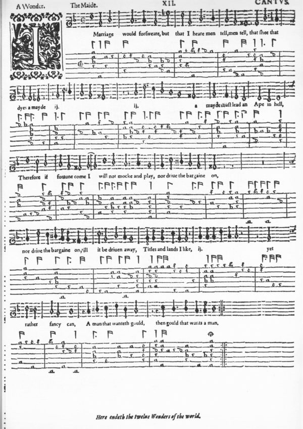 The Lute Society Facsimiles: John Maynard, The XII Wonders of the World, (1611)