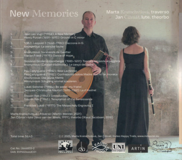 CD: Marta Kratochvilová, Traverso & Jan Čižmář, Luth, Théorbe - New Memories – Bild 2