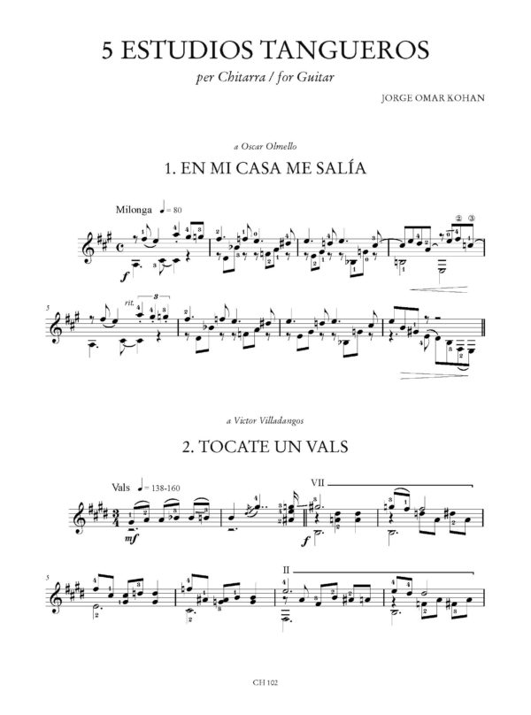 Jorge Omar Kohan - 5 Estudios Tangueros per Chitarra (2006) – Bild 5