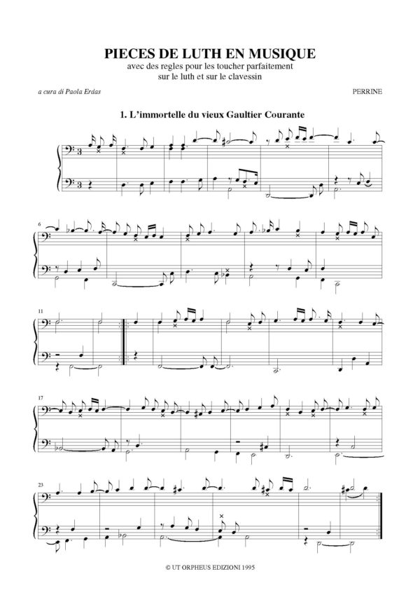 Perrine - Pieces de Luth en Musique avec des Regles pour les toucher parfaitement sur le Luth et sur le Clavessin (Paris 1680) – Bild 2