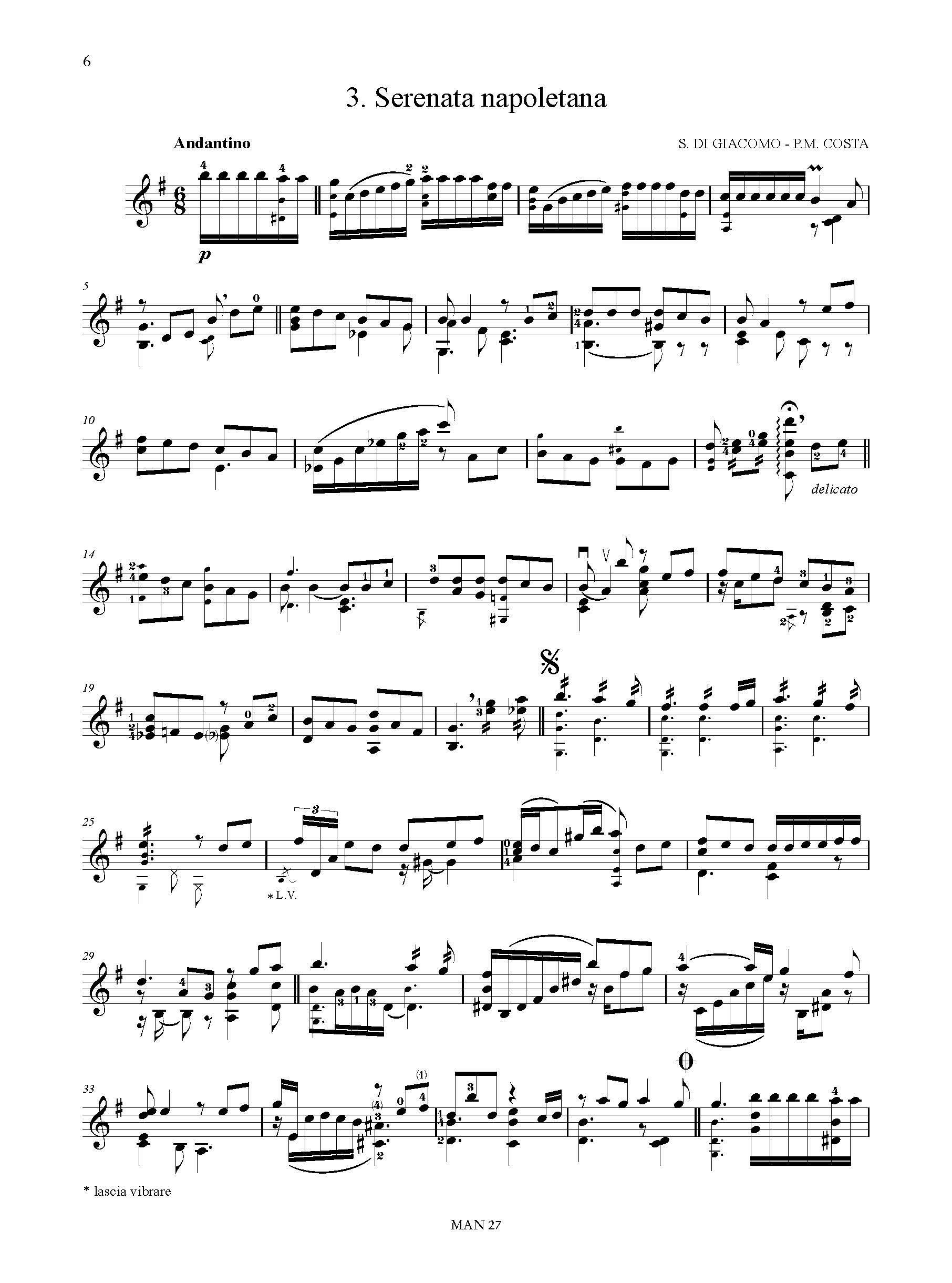 6 Canzoni Napoletane arrangiate per Mandolino solo da Maurizio Pica – Bild 3