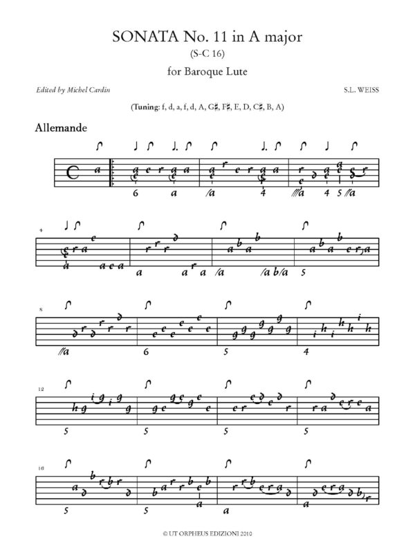 Sylvius Leopold Weiss  Sonata N. 11 in La maggiore (S-C 16) - Sonata N. 15 in Fa minore (S-C 21) per Liuto Barocco – Bild 6