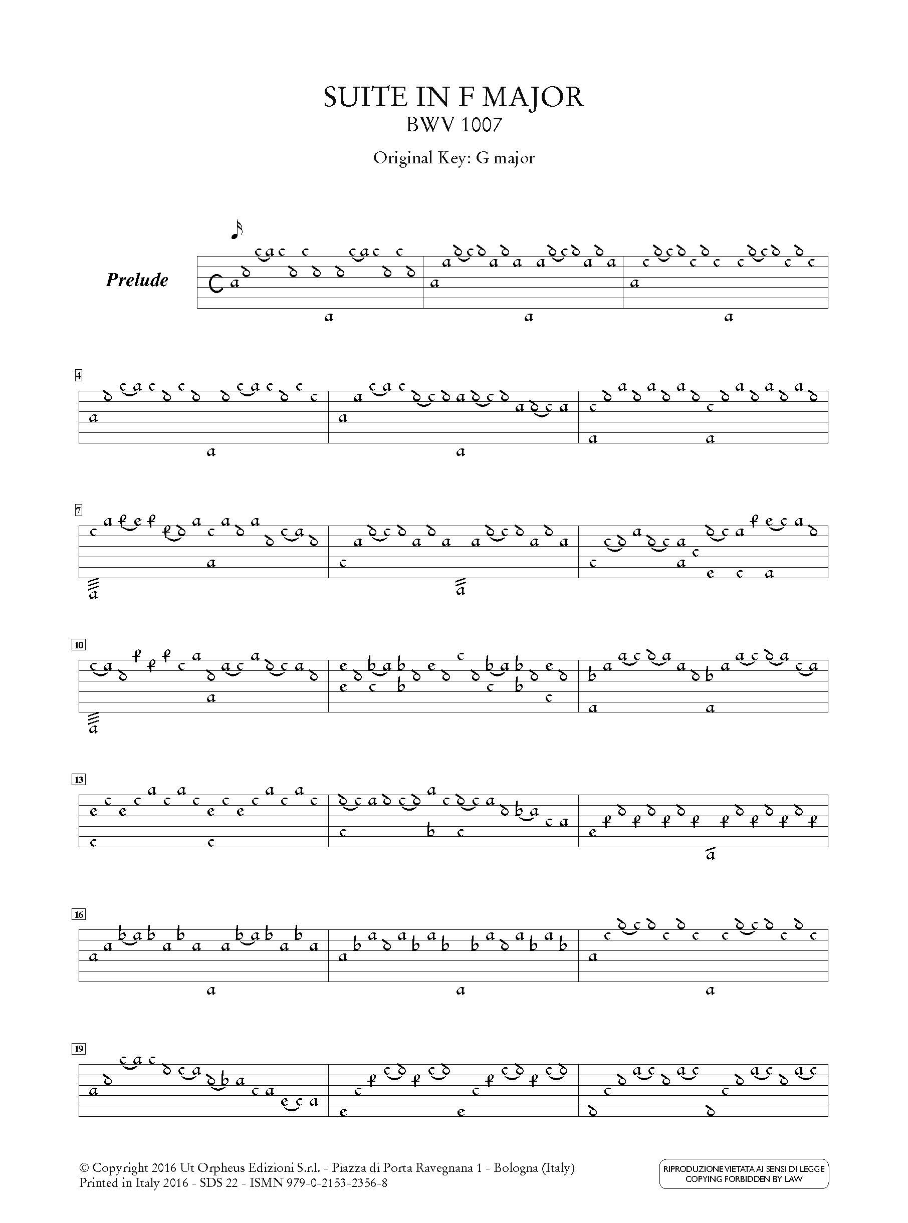 Johann Sebastian Bach - Suites per Violoncello (BWV 1007-1012) trascritte per Arciliuto (intavolatura e notazione moderna) – Bild 3