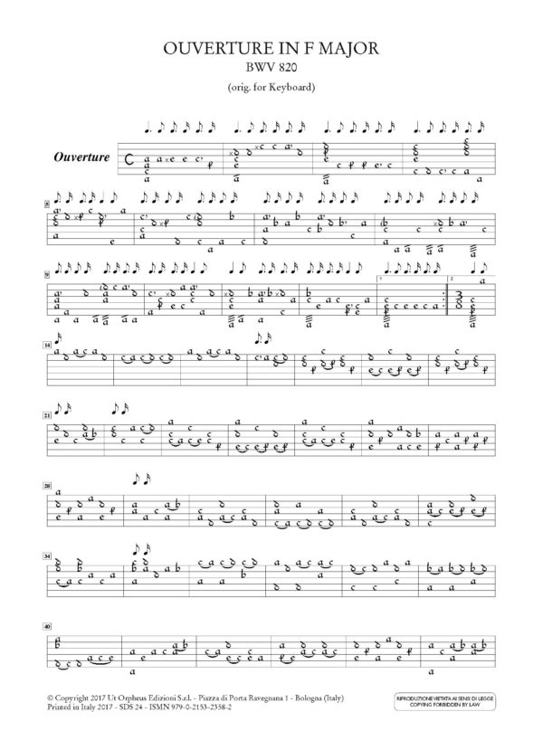 Johann Sebastian Bach - Opere scelte trascritte per Liuto: lo stile francese (BWV 820-821-822-823-832-992) per Arciliuto – Bild 3
