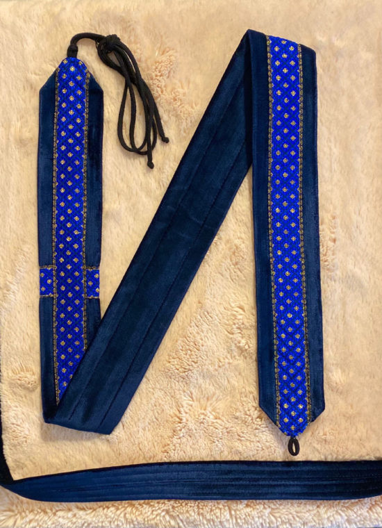 Arion Straps - SET: STRAP & TAIL 105 x 5,5 cm, dark blue / dark blue romb on gold