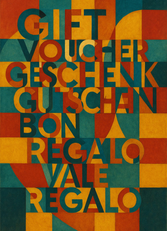 Gift - Voucher without printed gift card / Geschenkgutschein ohne gedruckte Geschenkkarte; Download: "Regalo bunt"