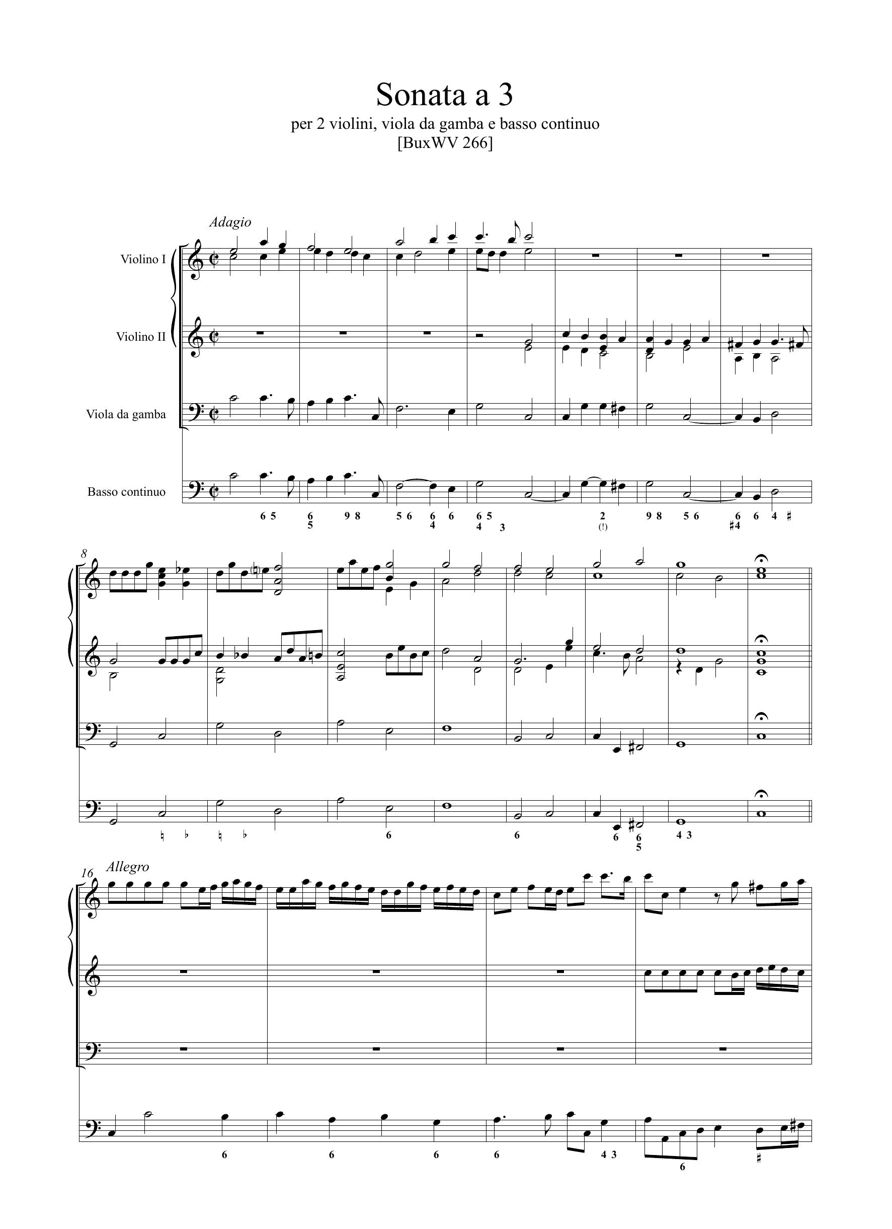 D. Buxtehude - 3 Sonate BuxWV 266, 269, 271 (Ms, S-Uu) – Bild 3