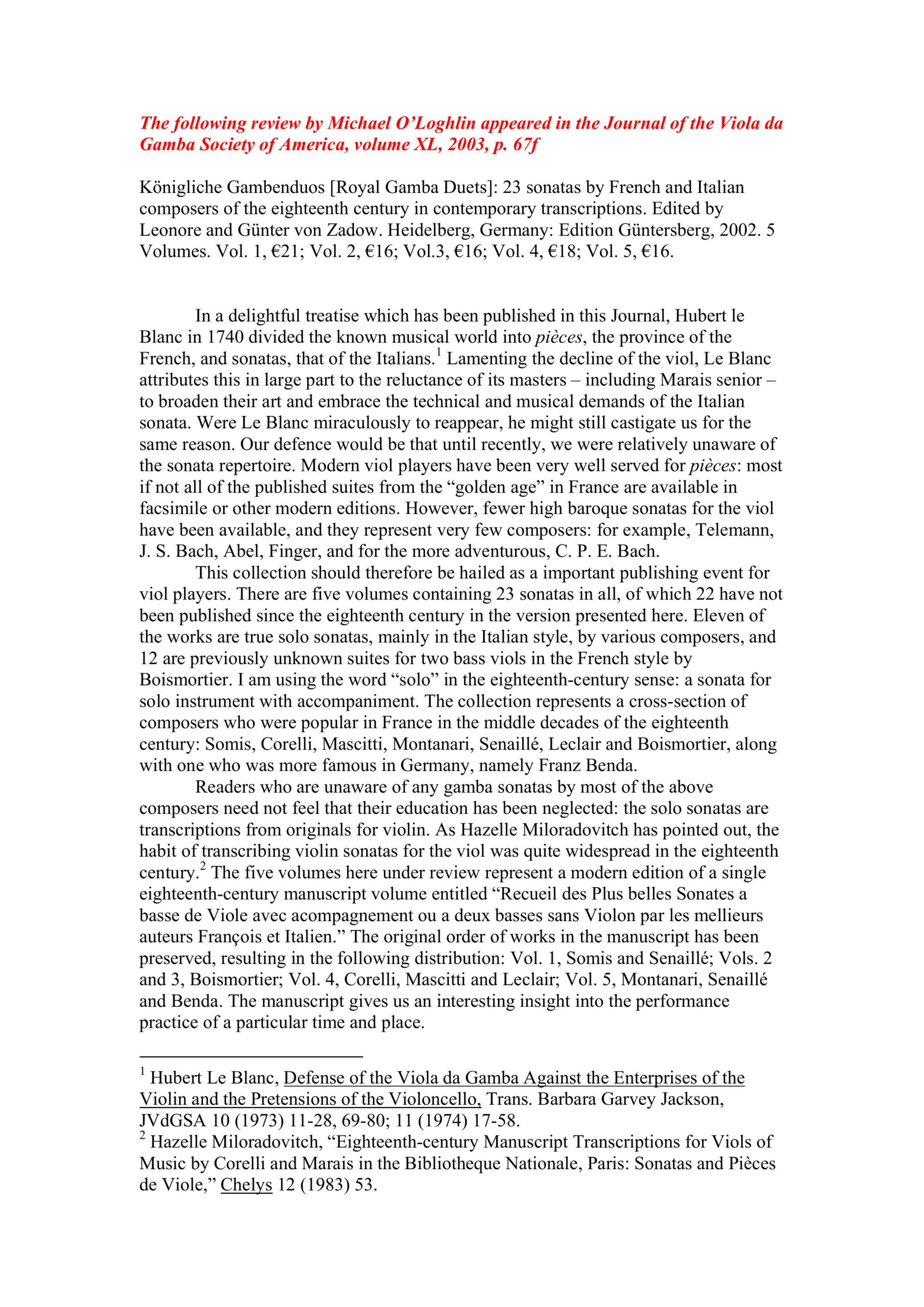 Anonym (Berlin 18. Jh.) Königliche
Gambenduos - 23 Sonaten von französischen und italienischen Komponisten des 18.
Jahrhunderts in Transkriptionen der Zeit (Sammlung M6208 der Königlichen
Hausbibliothek Berlin), für 2 Bassgamben – Bild 4