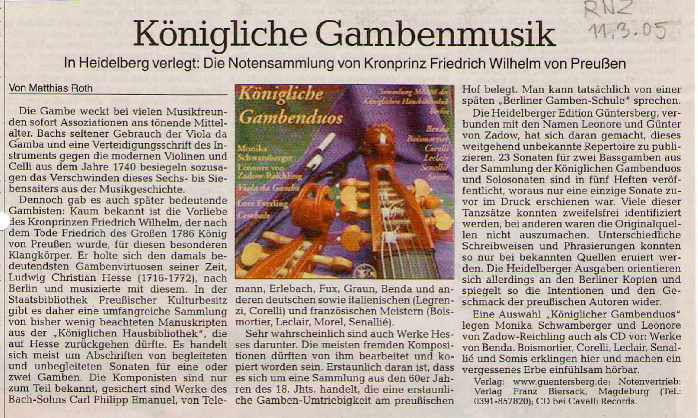 Anonym (Berlin 18. Jh.) Königliche
Gambenduos - 23 Sonaten von französischen und italienischen Komponisten des 18.
Jahrhunderts in Transkriptionen der Zeit (Sammlung M6208 der Königlichen
Hausbibliothek Berlin), für 2 Bassgamben – Bild 9