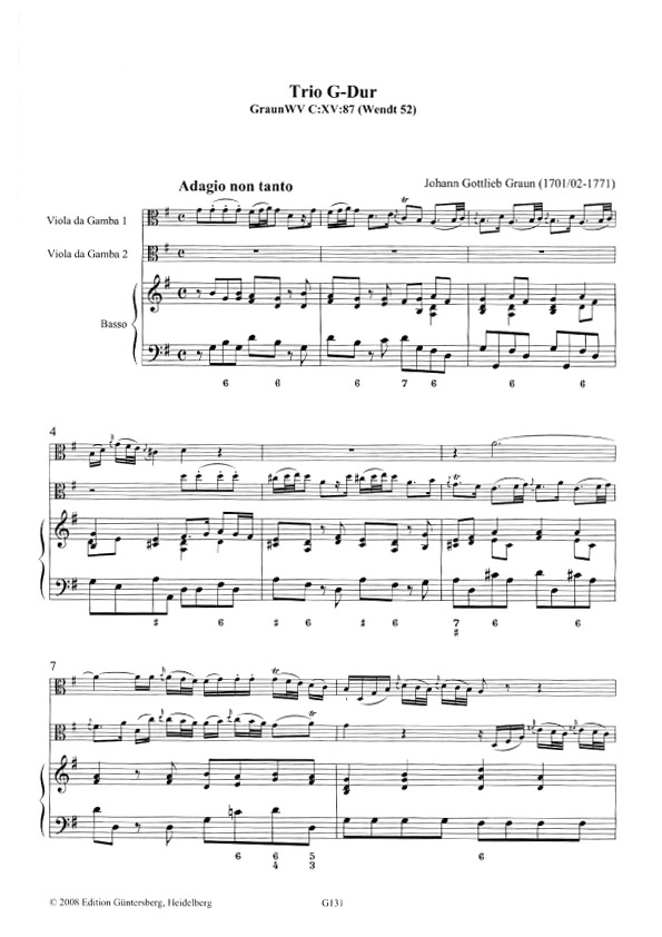 Graun, Johann Gottlieb (1701/02-1771) - Trio G-Dur – Bild 3