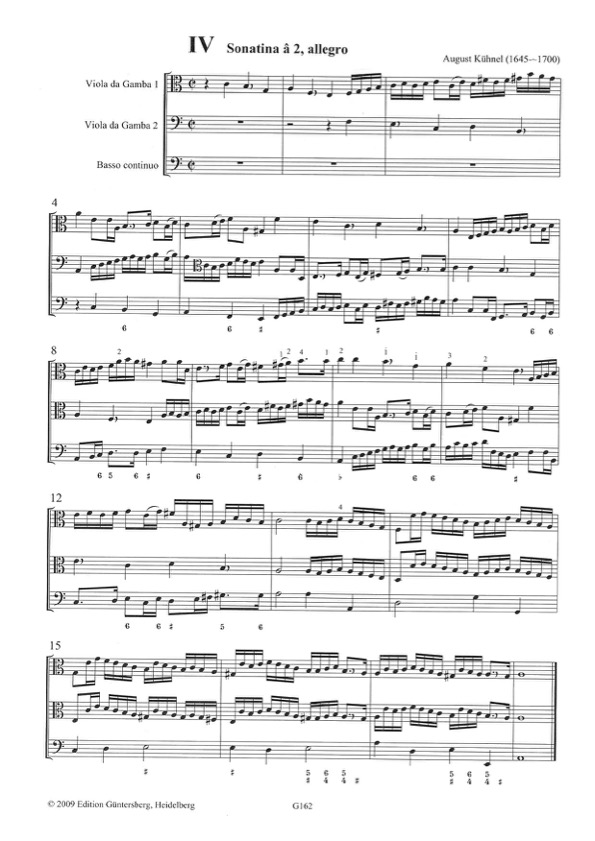 Kühnel, August (1645-~1700) - Sonate ô Partite: Sonatina IV-VI - Partitur & Stimmen – Bild 2