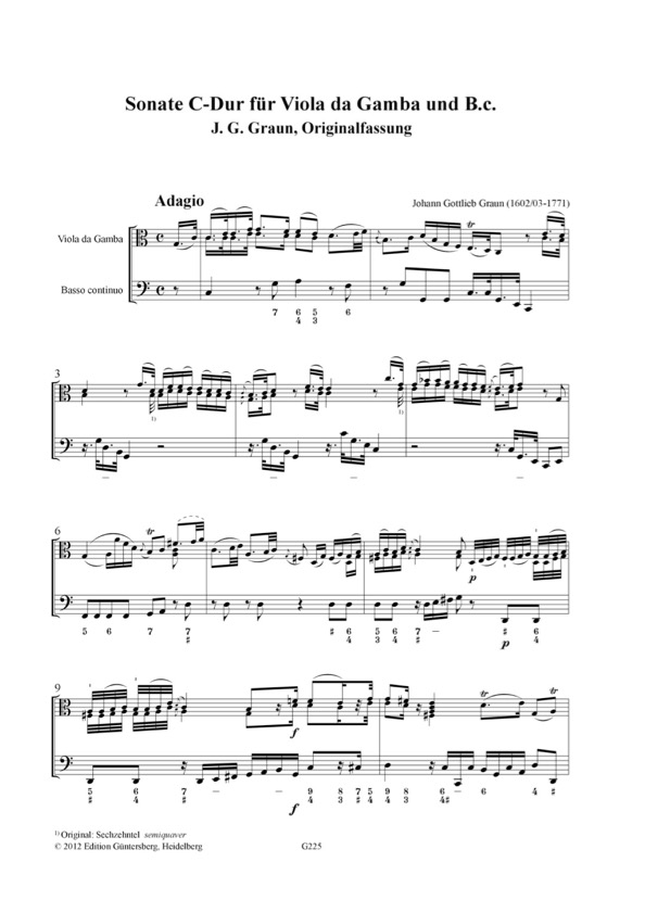 Graun, Johann Gottlieb (1701/02–1771) - Sonate C-Dur – Bild 3