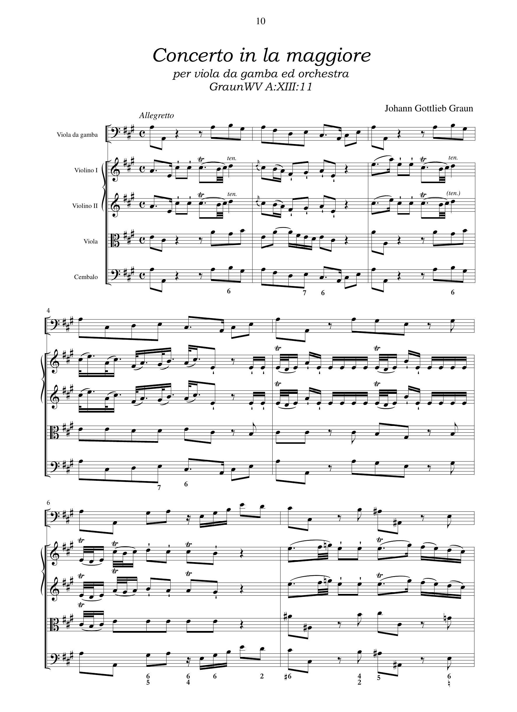 J.G. Graun - Concerto in la maggiore; Graun WV A:XIII:11 – Bild 2