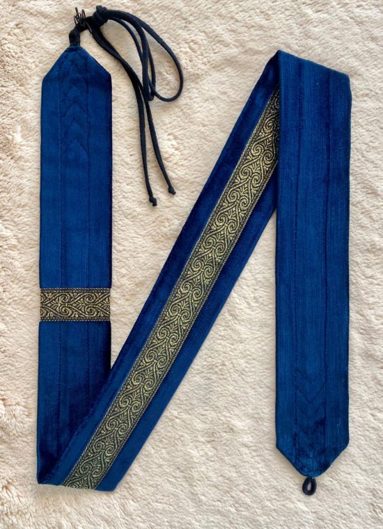 Arion Straps - SET: STRAP & TAIL 105 x 5,5 cm, dark blue / gold on black