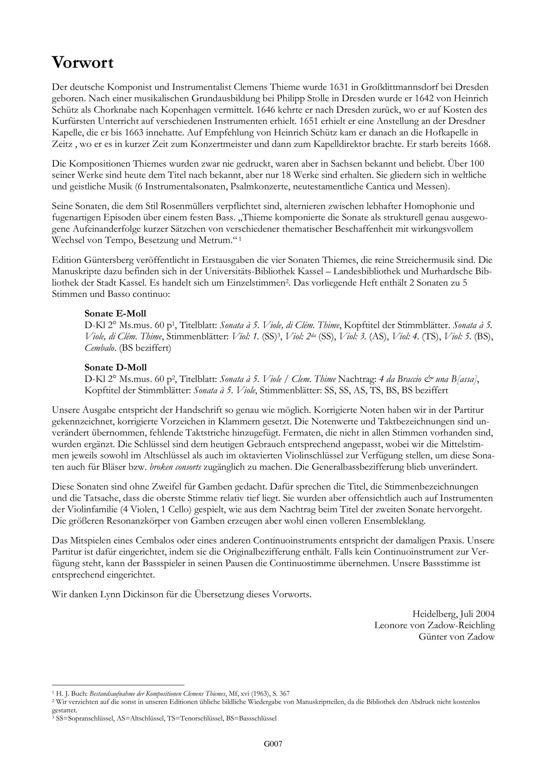 Clemens Thieme (1631-1668) Sonata à 5
Viole - 2 fünfstimmige Sonaten – Bild 2