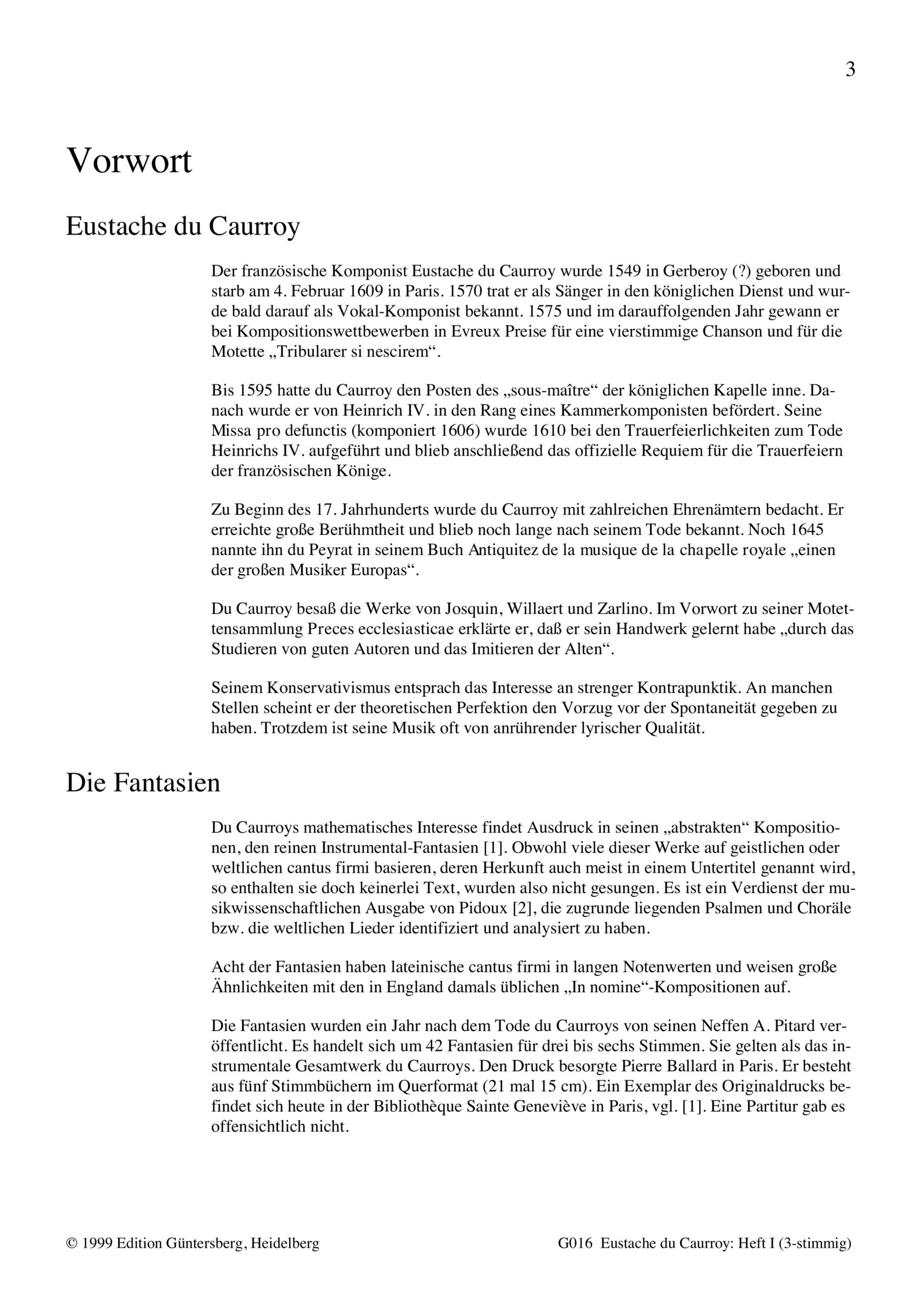 Eustache Du Caurroy (1549-1609) Gesamtausgabe der 42 Fantasien für 3- bis 6-stimmiges Consort, Paris 1610 - Besprechungen / Reviews – Bild 3