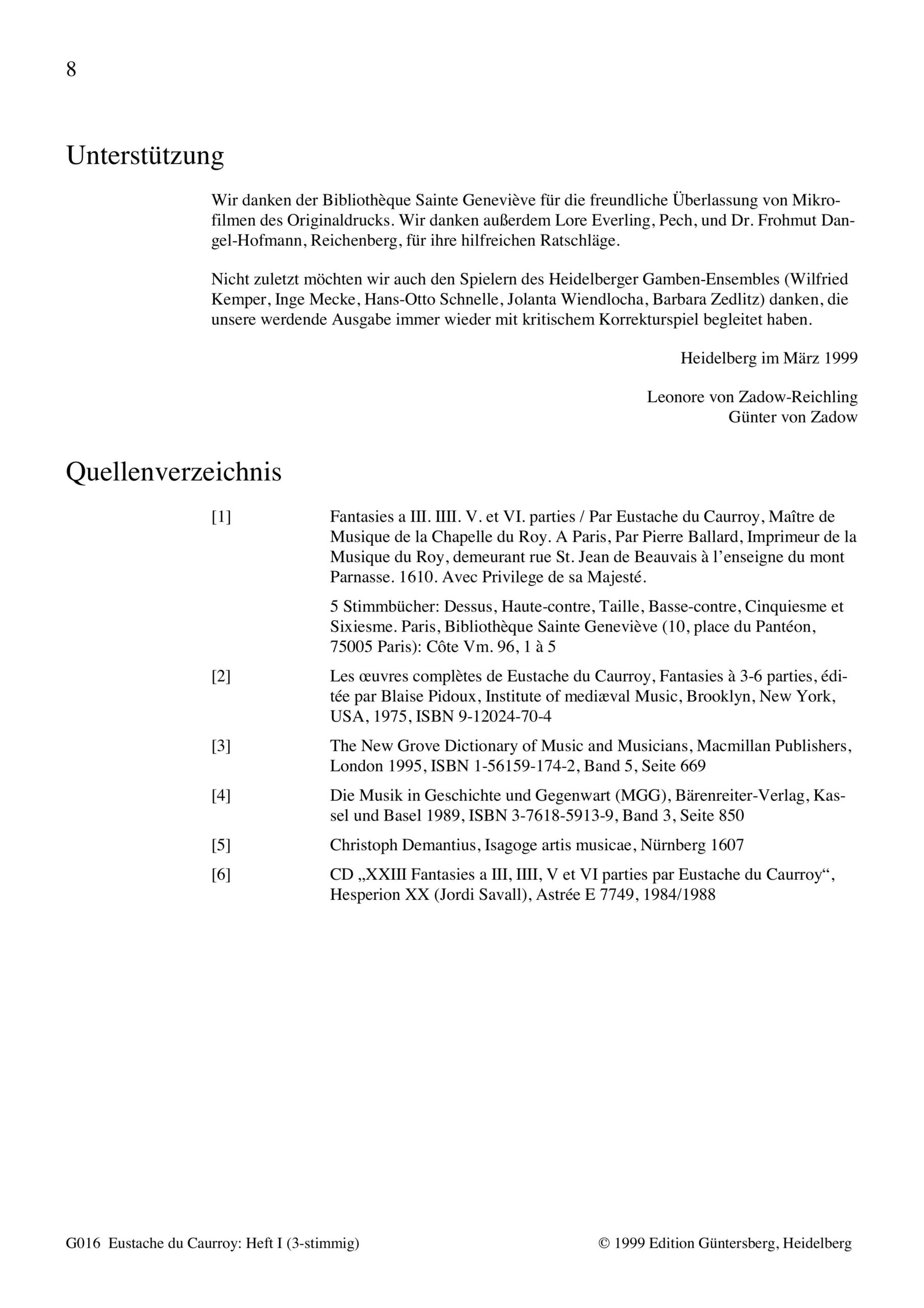 Eustache Du Caurroy (1549-1609) Gesamtausgabe der 42 Fantasien für 3- bis 6-stimmiges Consort, Paris 1610 - Besprechungen / Reviews – Bild 8