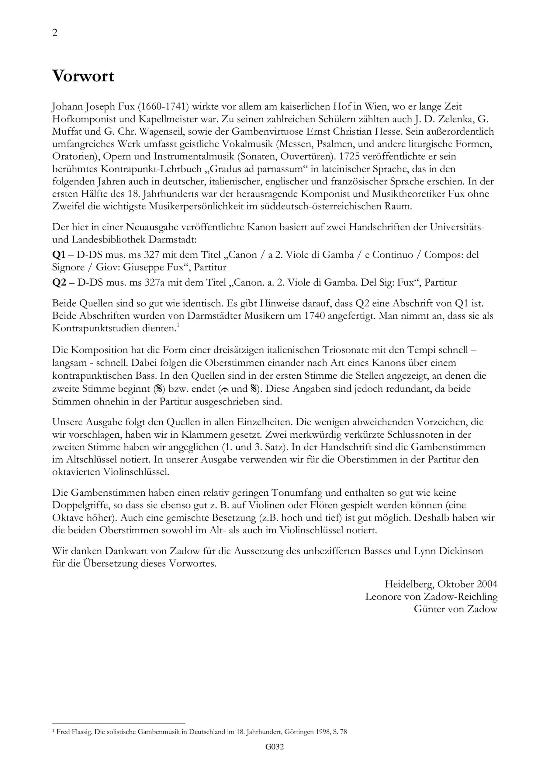 Johann Joseph Fux (1660-1741) Kanon
für 2 Violen da Gamba und B.c. - Besprechungen / Reviews - Image 2
