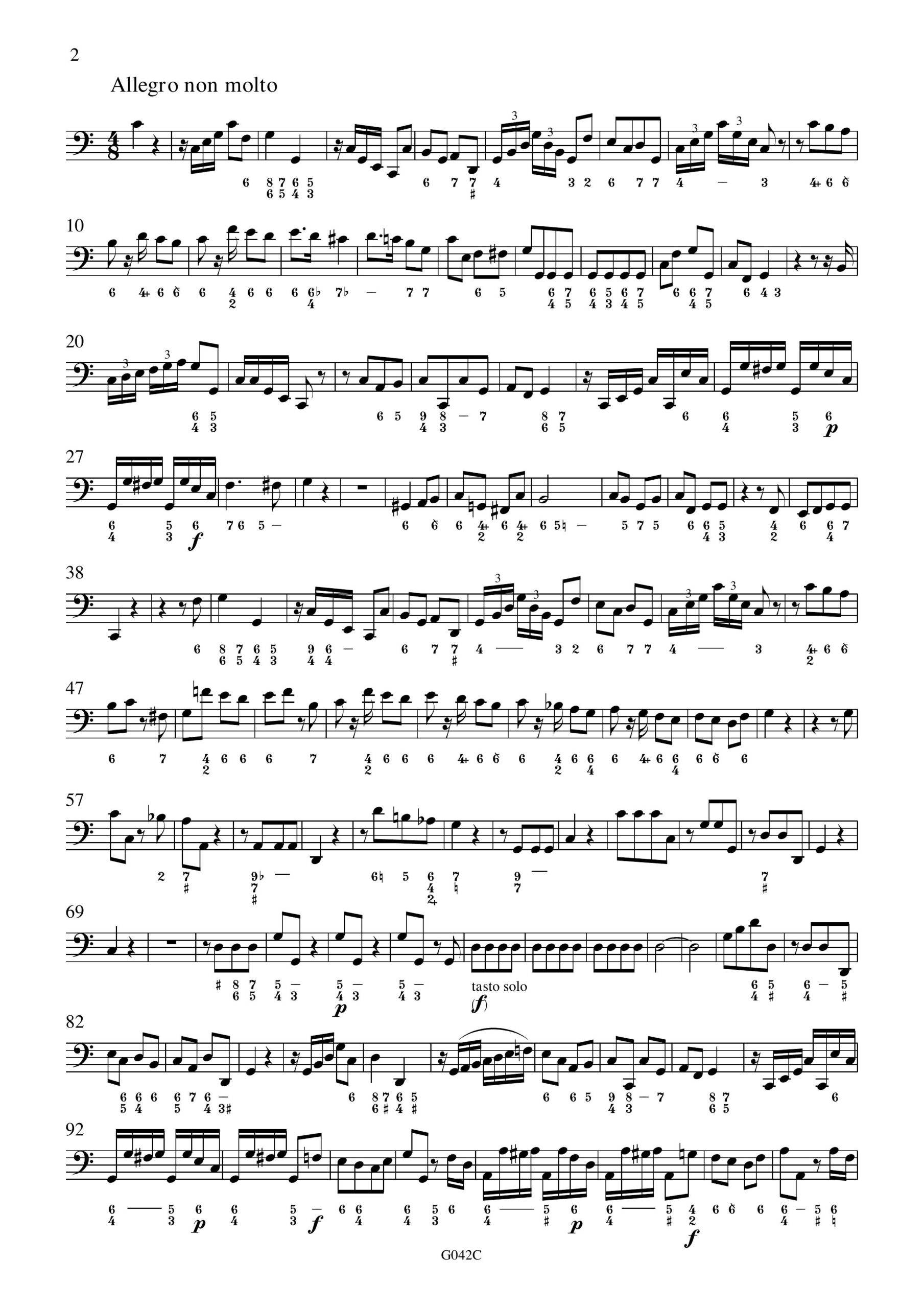 Johann Gottlieb Graun (1701/2-1771) Trio C-Dur - für Viola da Gamba, obligates Cembalo und Basso continuo – Bild 8